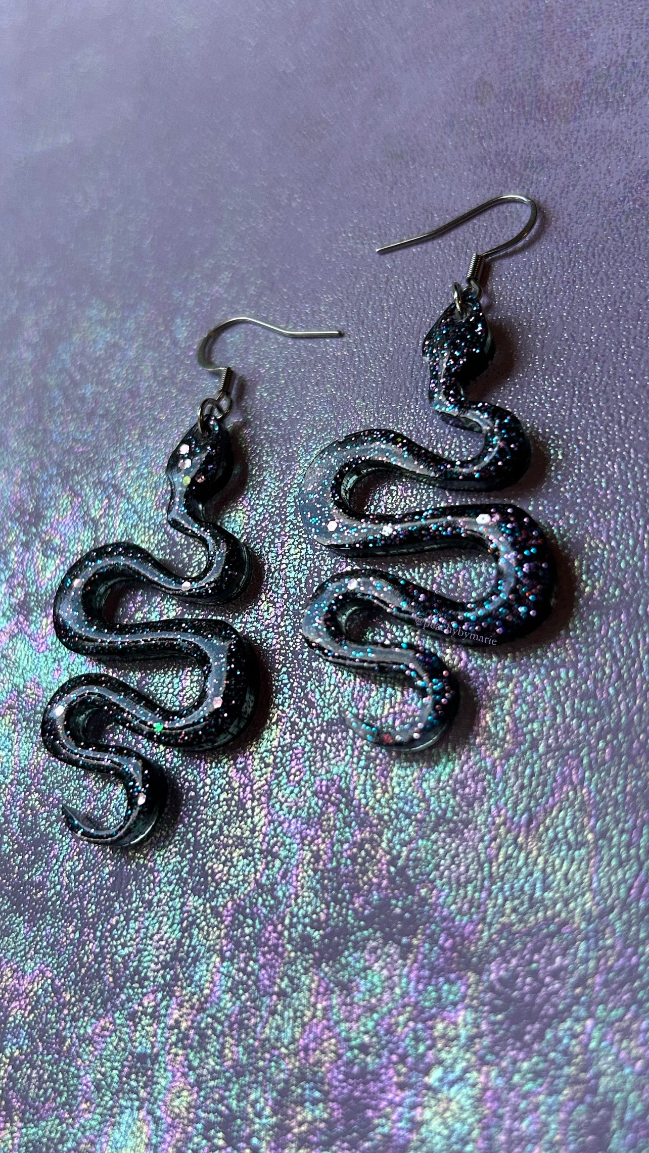 Galaxy Snake Resin Earrings