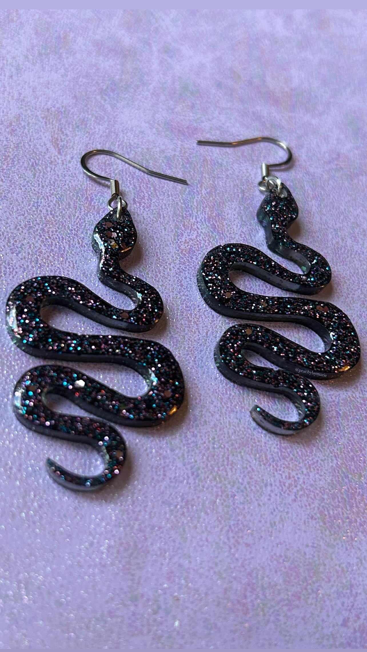 Galaxy Snake Resin Earrings