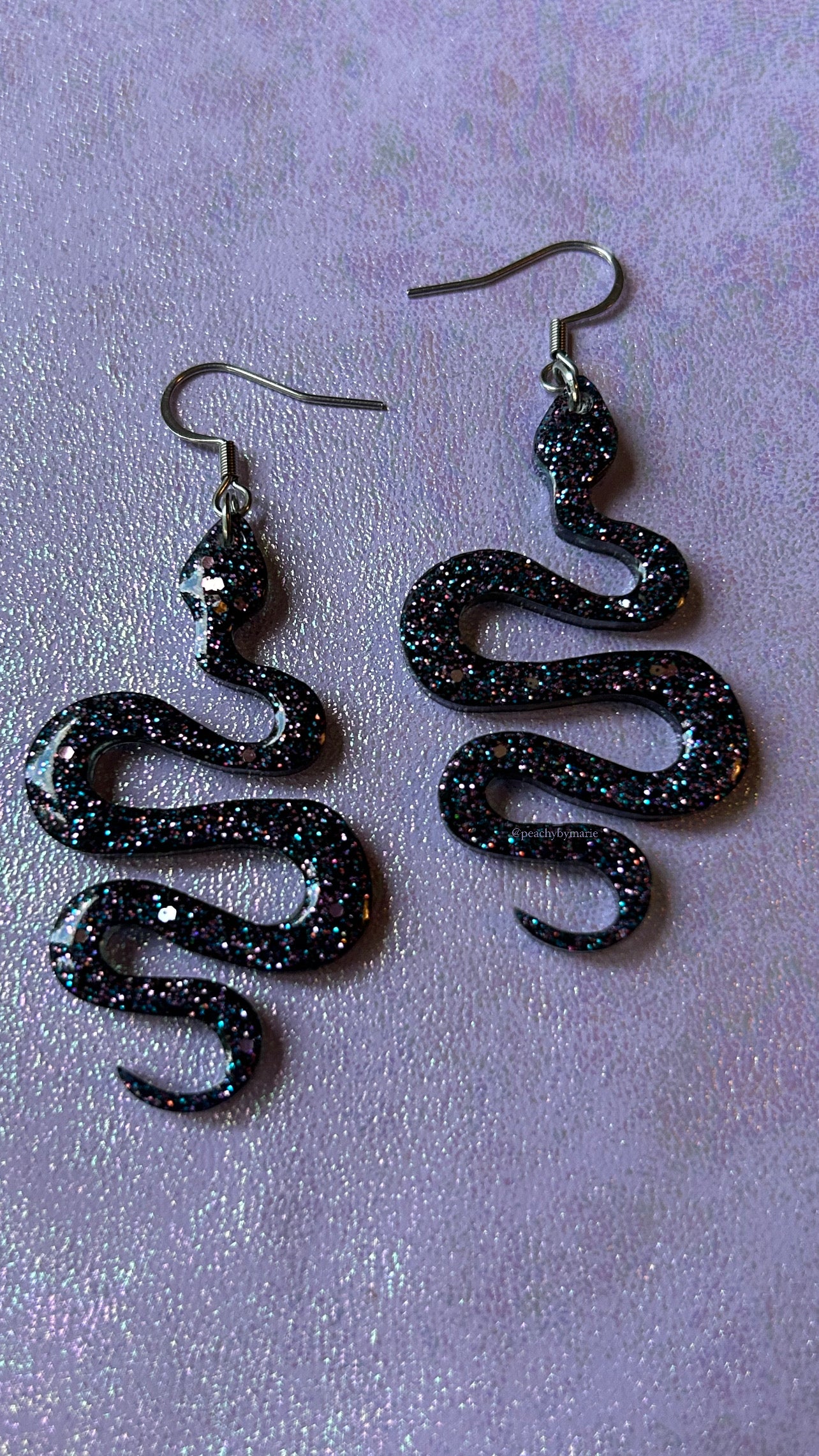 Galaxy Snake Resin Earrings