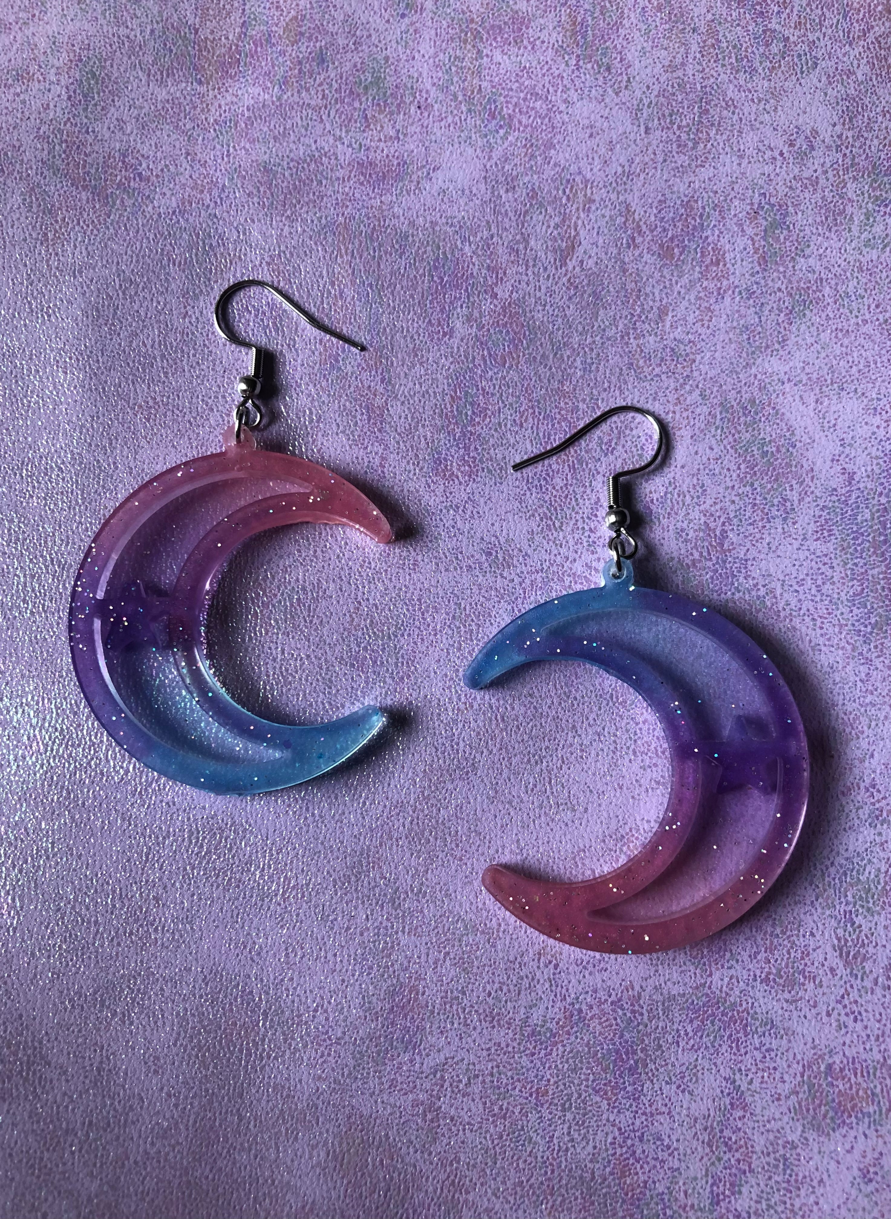 Ombre Moon Earrings