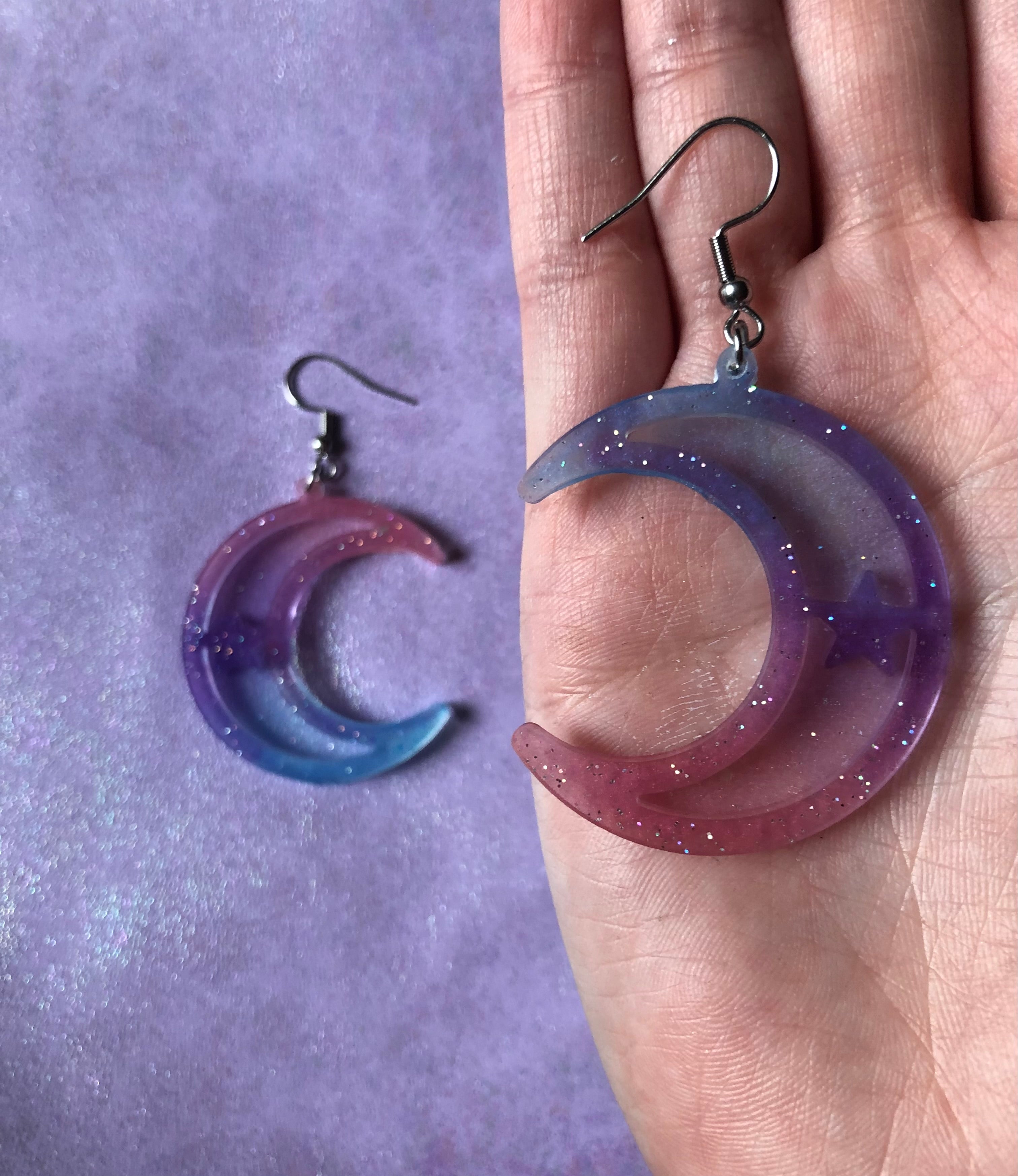 Ombre Moon Earrings