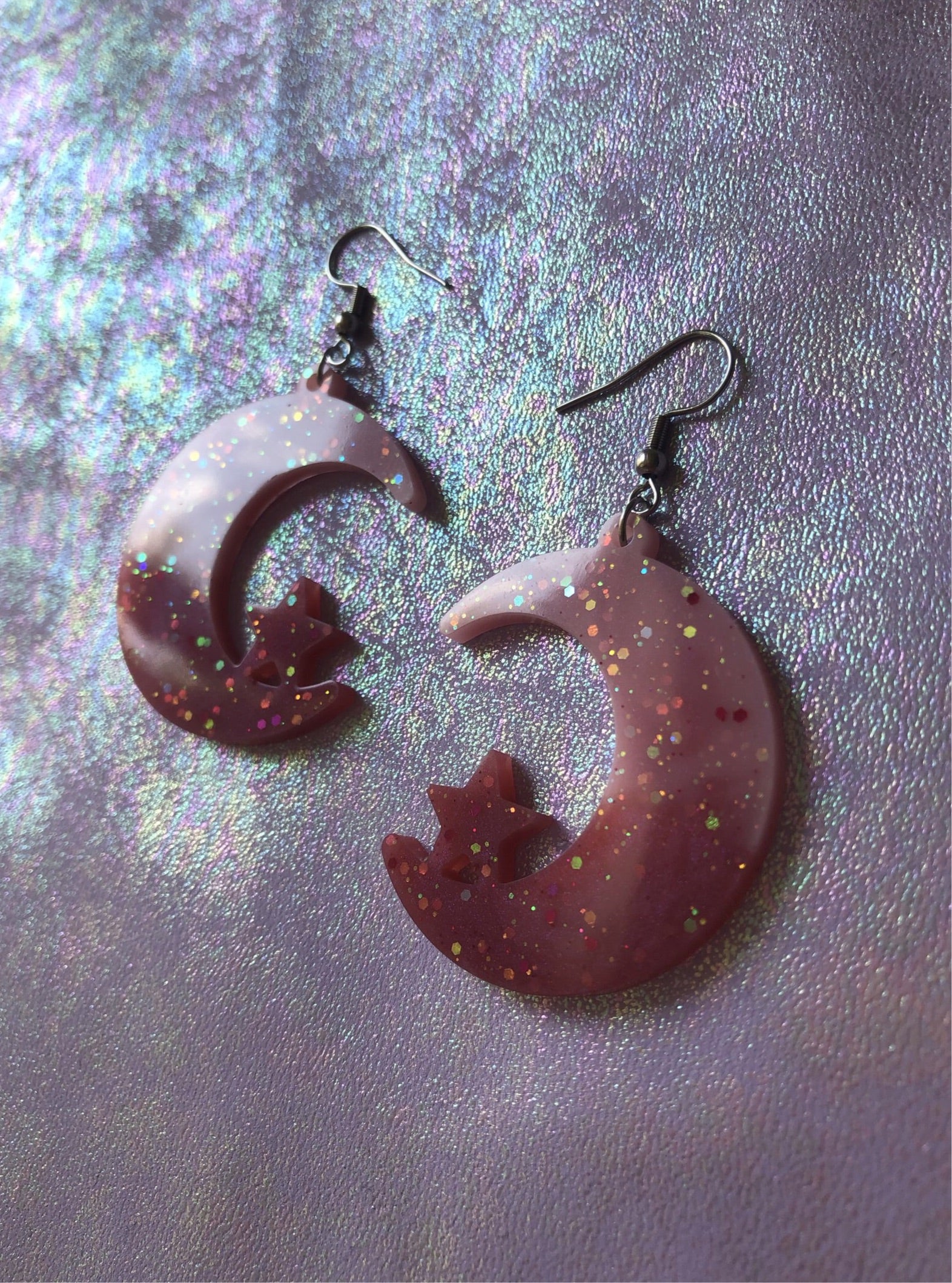 Strawberry Milkshake Moon Earrings