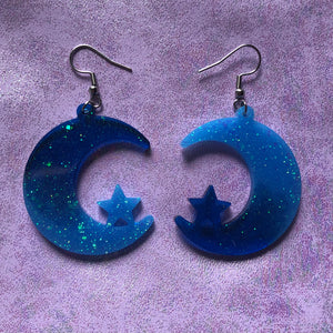 Ocean Eyes Moon Earrings