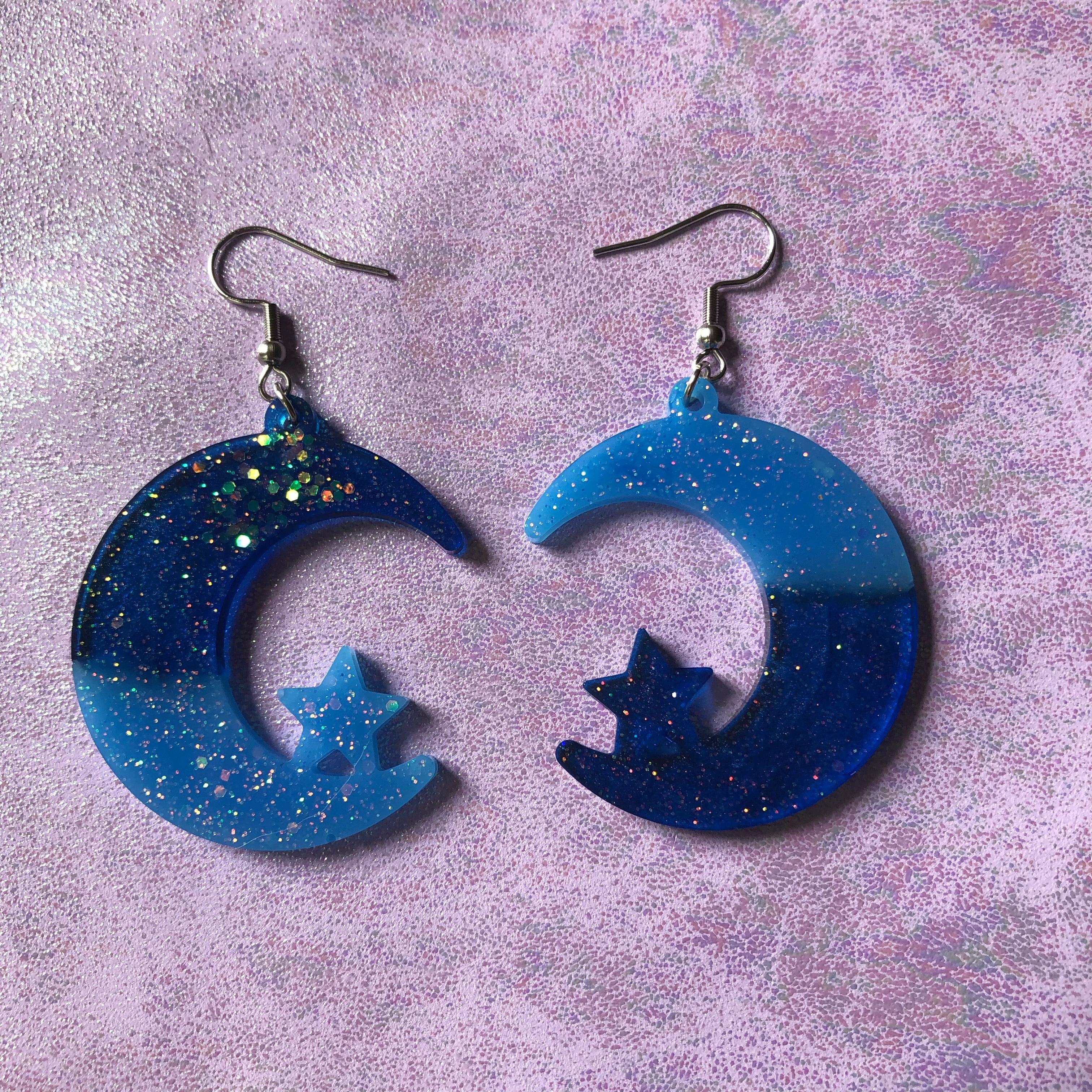 Ocean Eyes Moon Earrings
