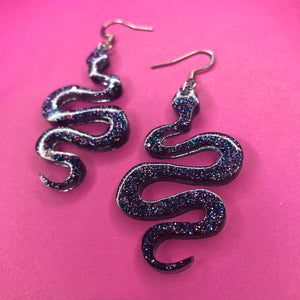 Galaxy Snake Resin Earrings