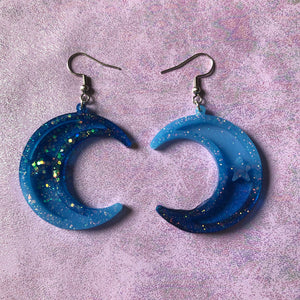 Ocean Eyes Moon Earrings #2
