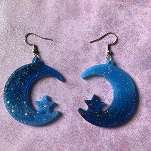 Ocean Eyes Moon Earrings