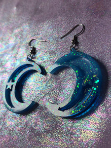 Ocean Eyes Moon Earrings #2