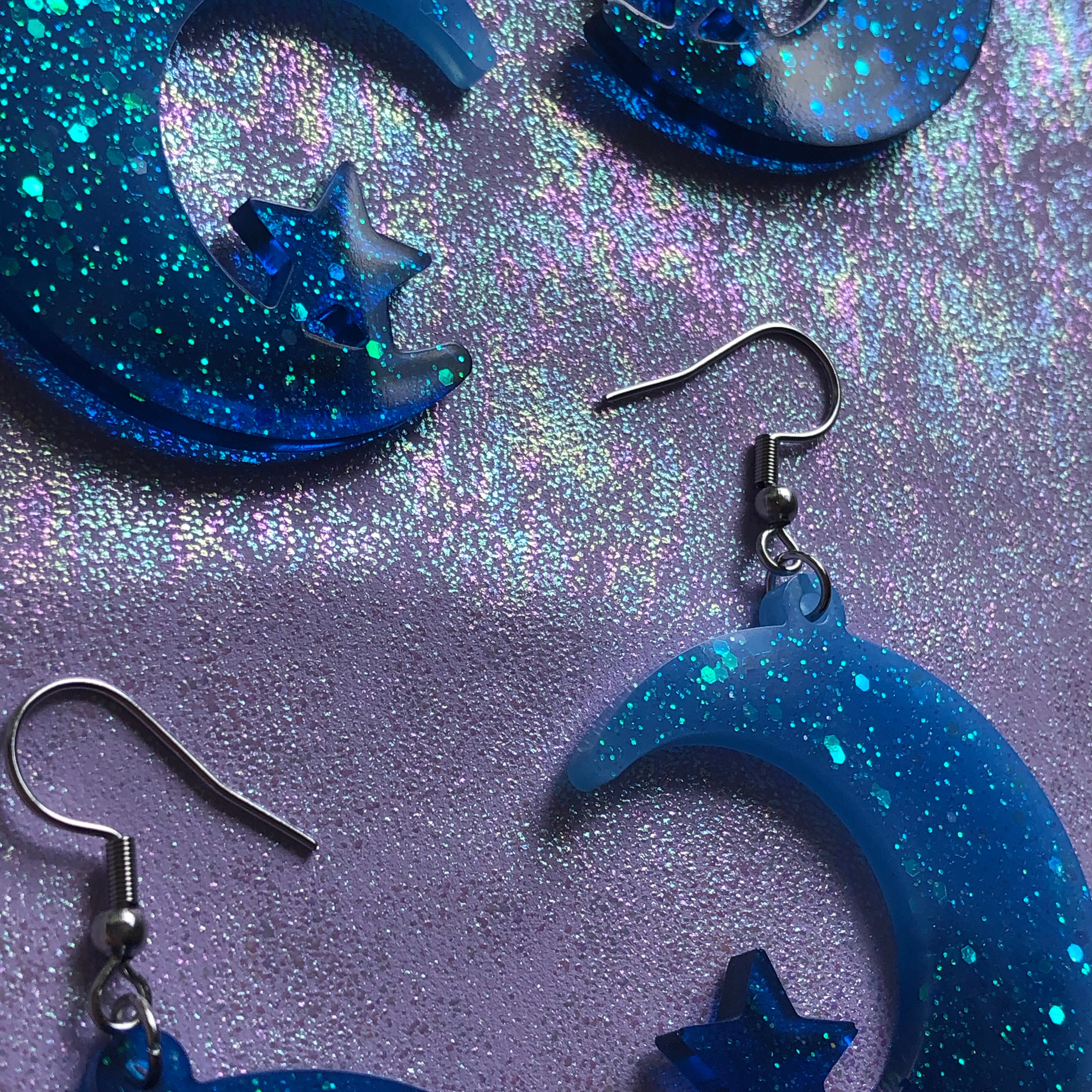 Ocean Eyes Moon Earrings
