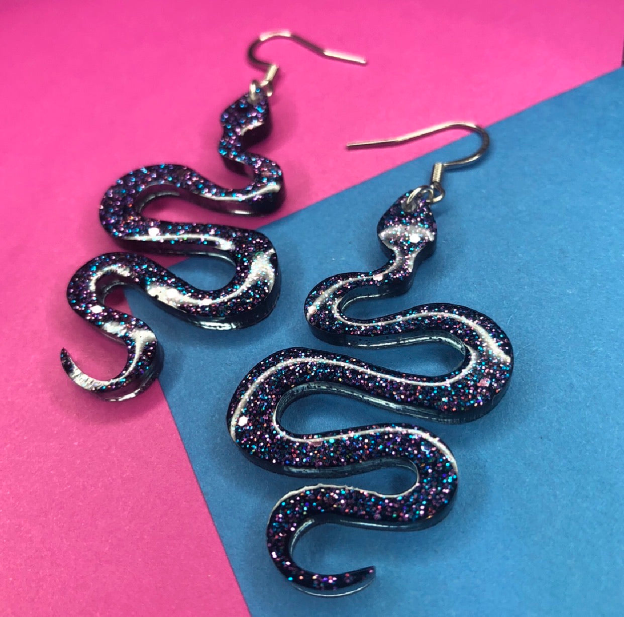 Galaxy Snake Resin Earrings