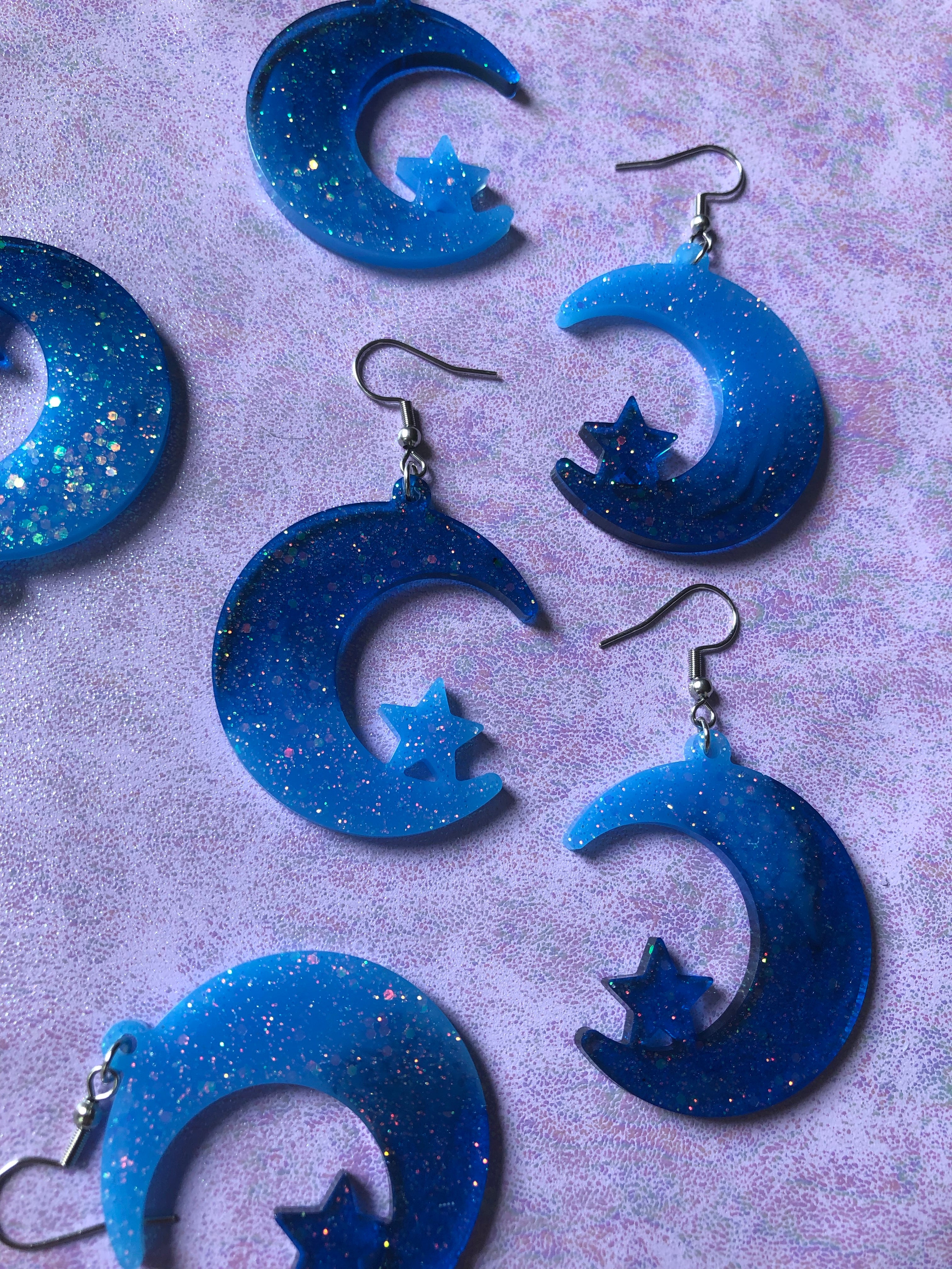 Ocean Eyes Moon Earrings