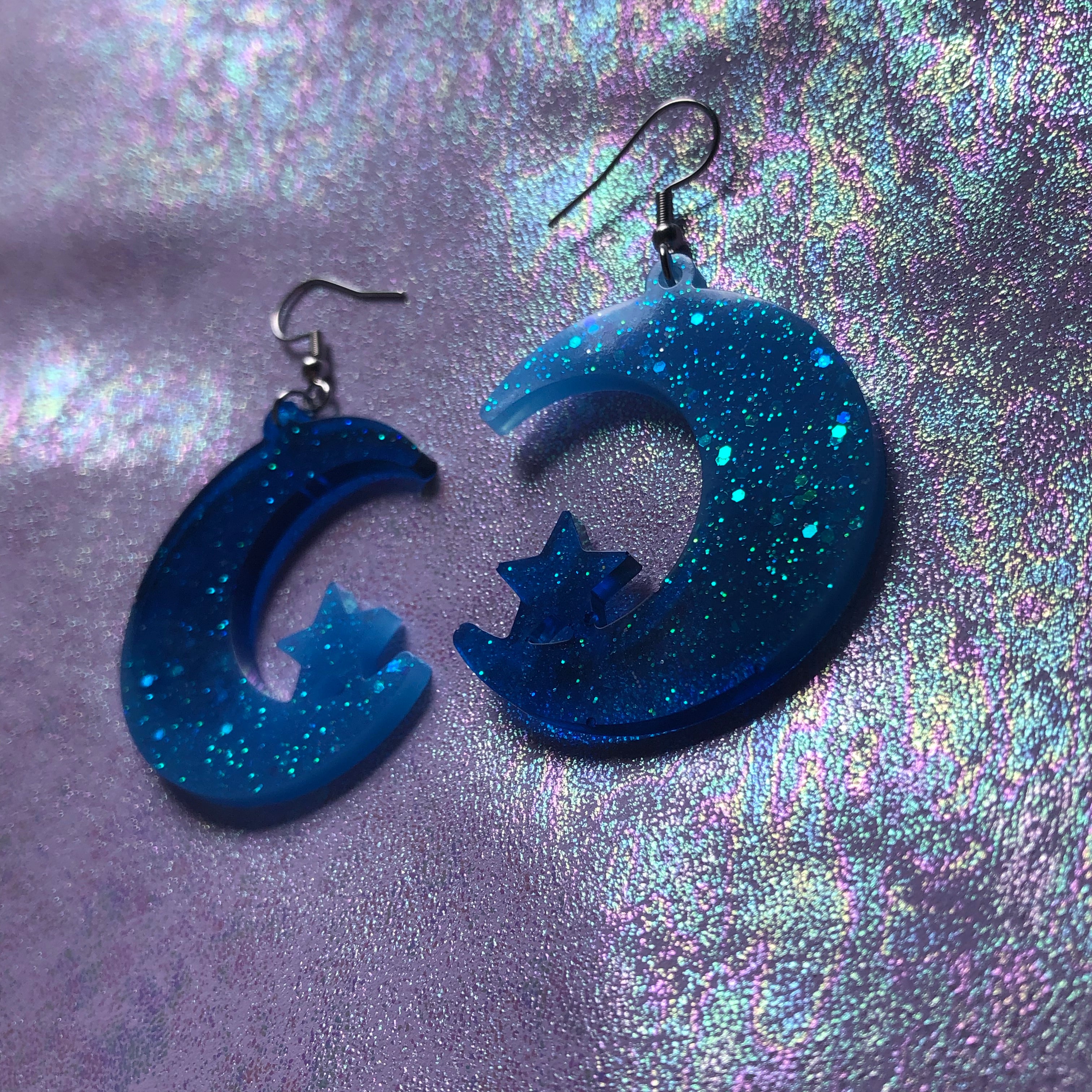 Ocean Eyes Moon Earrings