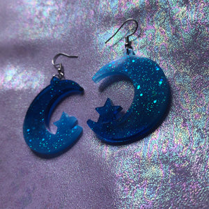 Ocean Eyes Moon Earrings