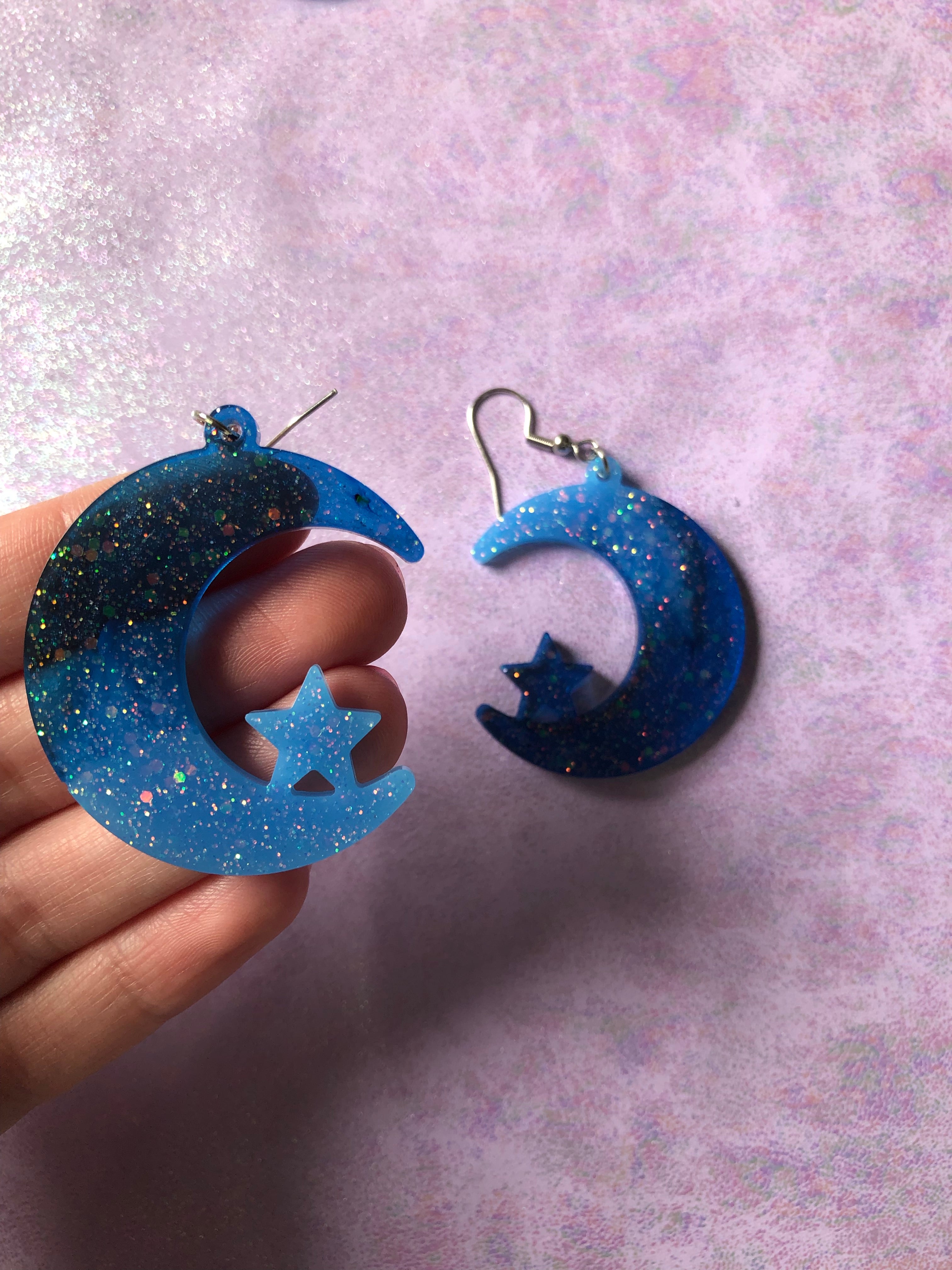 Ocean Eyes Moon Earrings