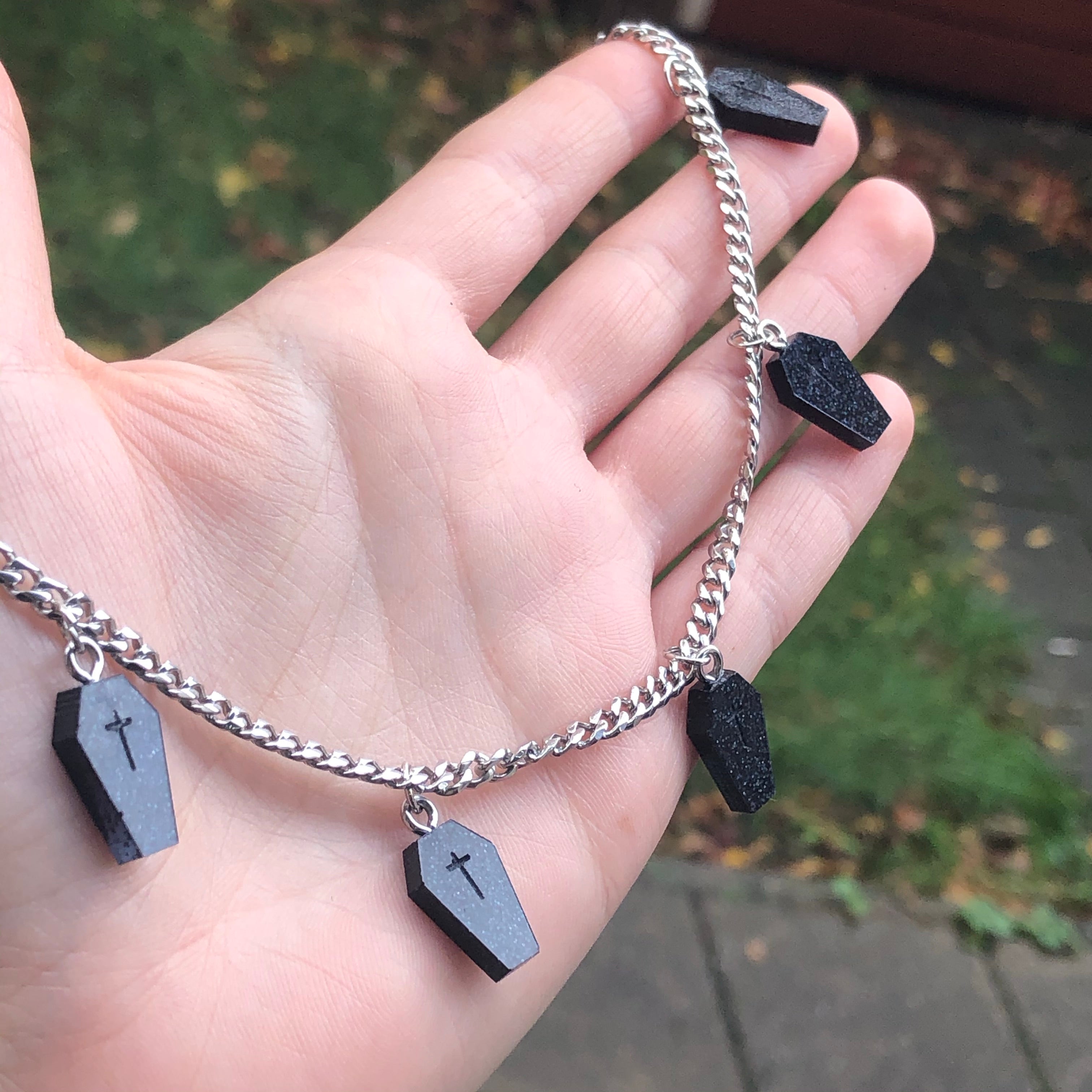Handmade Coffin Necklace
