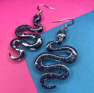 Galaxy Snake Resin Earrings