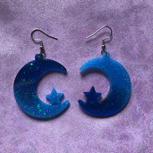 Ocean Eyes Moon Earrings